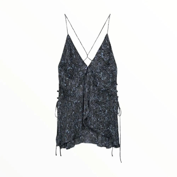 ZARA | Blue | PRINTED TOP - Picture 2 of 13